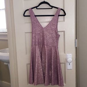 Rose gold pink mini dress